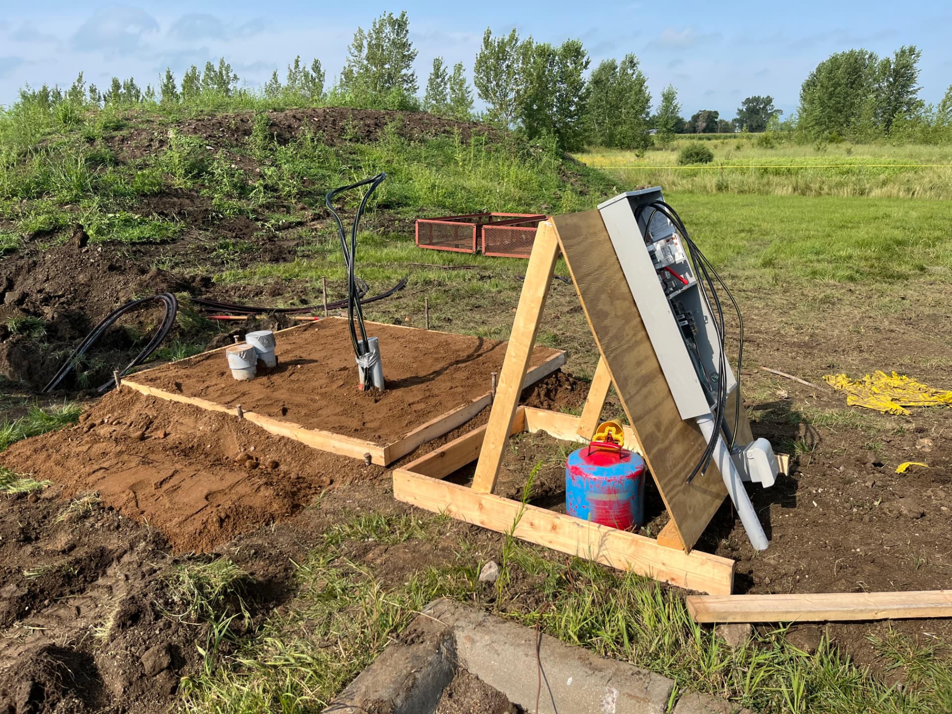 Temporary outdoor electrical service at a construction site